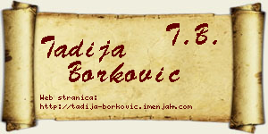 Tadija Borković vizit kartica